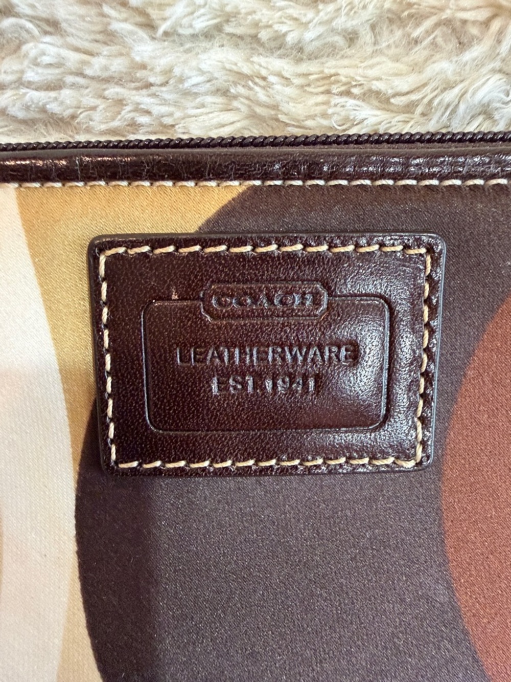 Coach Clutch Wristlet in Brown, Cream and Dark Brown - Picture 2 of 7